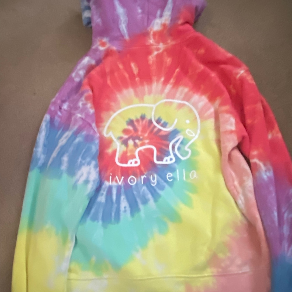 Ivora ella rainbow tye dye hoodie
